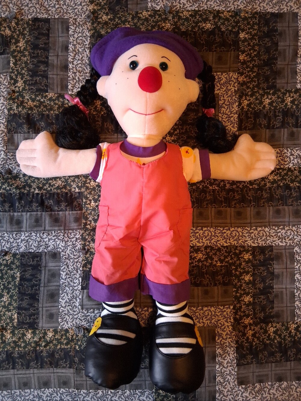Vintage 2002 Commonwealth Toys Big Comfy Couch 20" Loonette the Clown Plush Doll